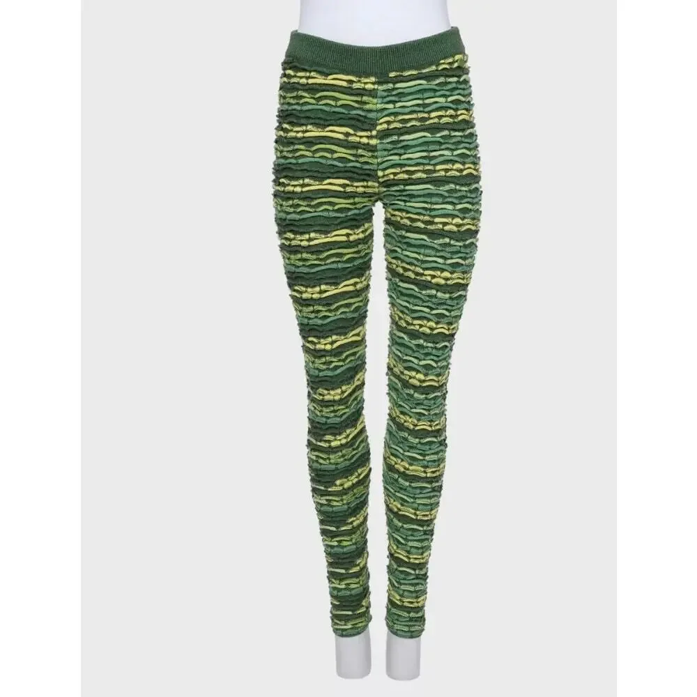 Chanel Green Cashmere Cowl Top Pant Suit Set  EU36/S